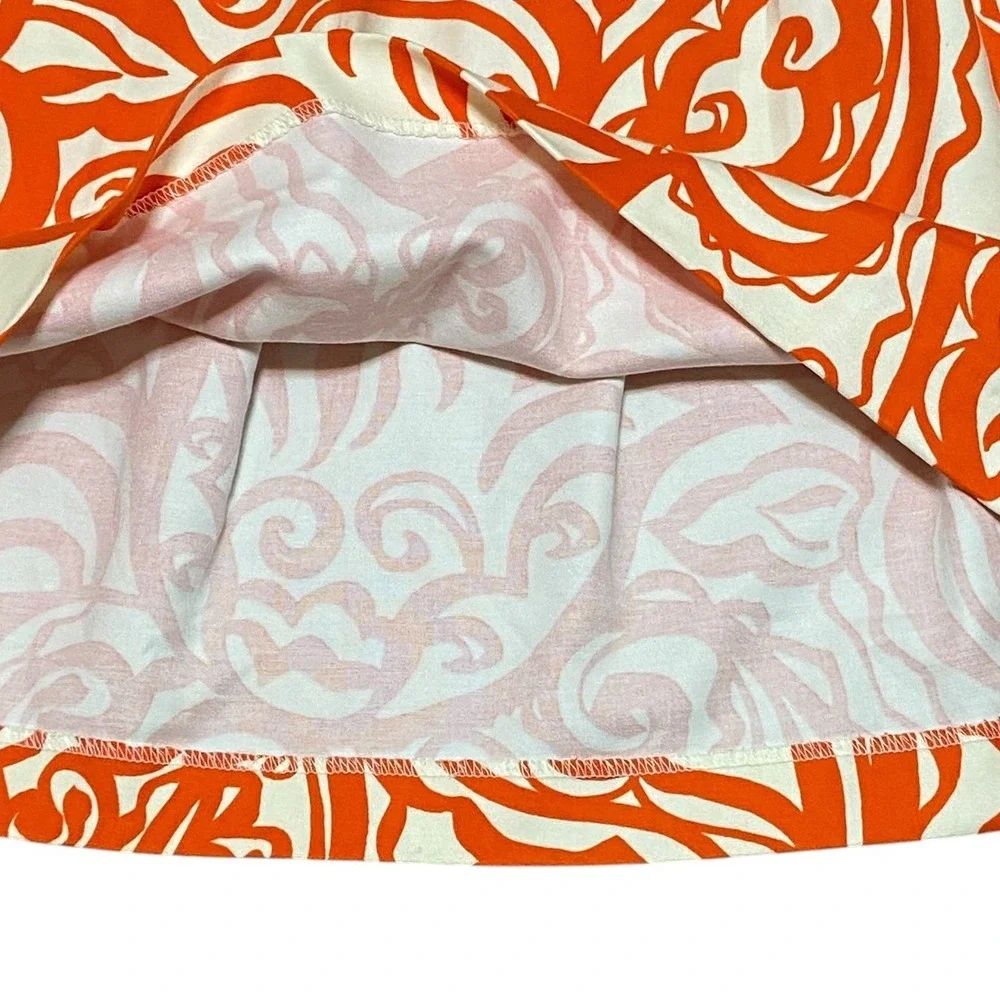 Merona Abstract Paisley Mini Skirt Elastic Back Tropical Boho Retro Resortwear L